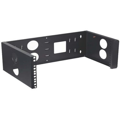 4XEM 3U Wall Mount for Rackmount Equipment, Network Equipment - Black - 19" Wall Mounted Open 3U Rack With Swing Hinge For Easy Installation BRACKET 12IN DEEP NETWORK EQUIPMENT