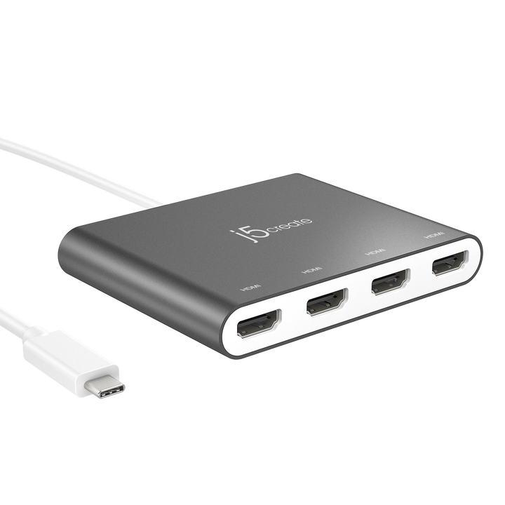 j5create USB-C to 4-Port HDMI Multi-Monitor Adapter, Windows & macOS Compatible - JCA366