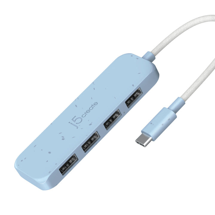 j5create Eco-Friendly USB-C to 4-Port Type-A Gen 2 Hub, Windows / macOS / Chrome OS Compatible - JCH341EC