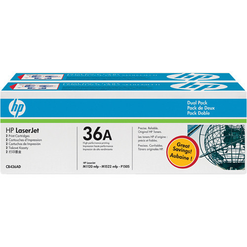 HP 36A Black LaserJet Toner Cartridges Dual Pack - CB436D