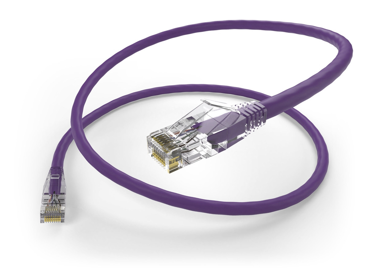 UNC 6 Foot Cat6 Snagless Clearfit Patch Cable Purple - Cat6 Patch Cable Cat6 Un (Utp) Ethernet Patch Cable, 6 Ft 550Mhz Stranded 4 Pair 24Awg Network Cable, Cat6 Cable, Category Cable, Patch Cable, Clear Cat6 Connector, Cat6 Patch Cable - 6Ft - 10175
