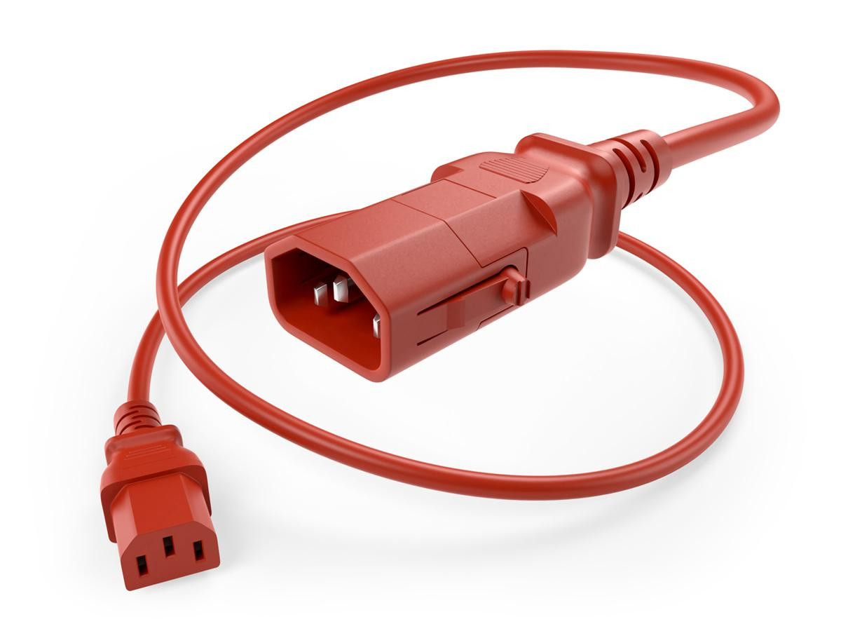 UNC P-Lock Power Cord C13-C14 15A Red 3Ft - PWCD-C13C14-15A-03F-RED-P