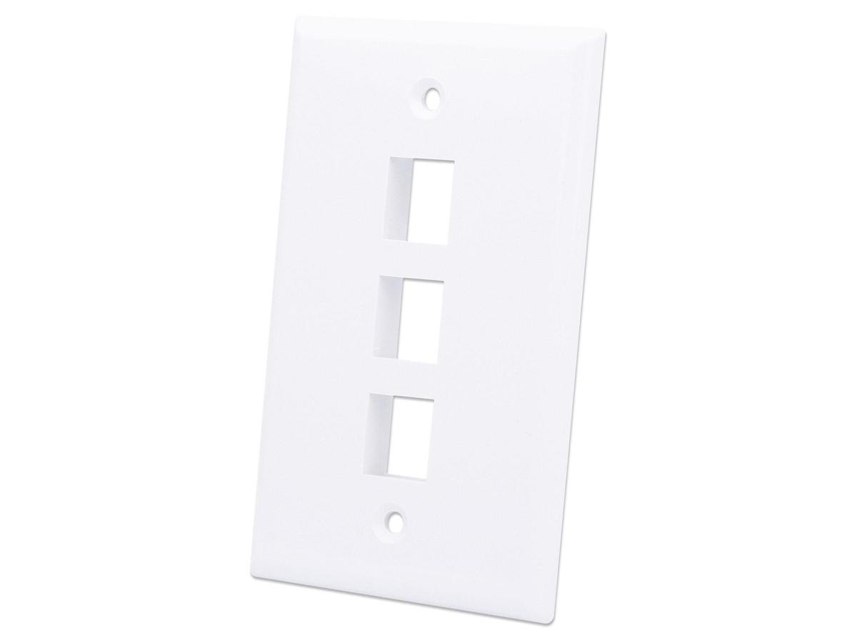 Intellinet 3-outlet Oversized Keystone Wall Plate - 772532