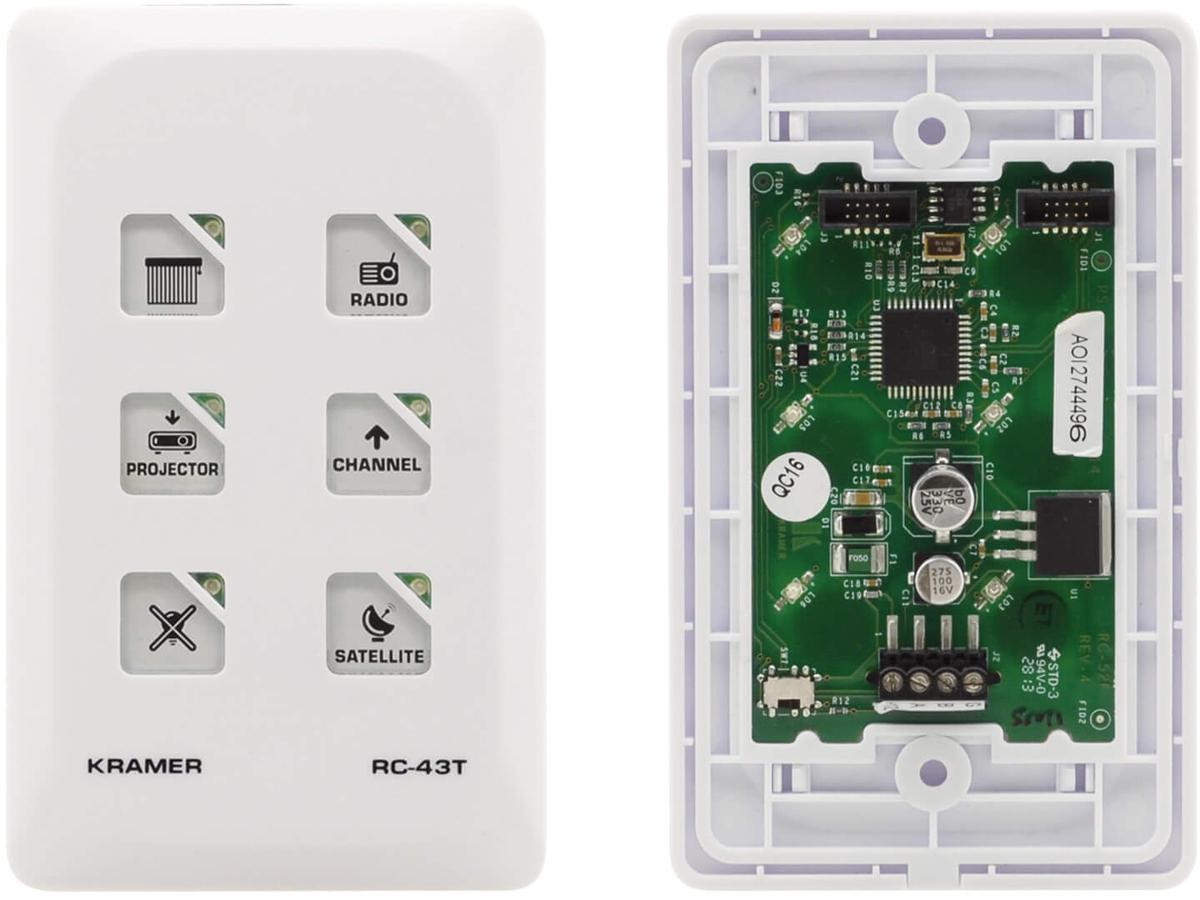 Kramer RC-43T 6-Button KNET Auxiliary Control Panel - RC-43T