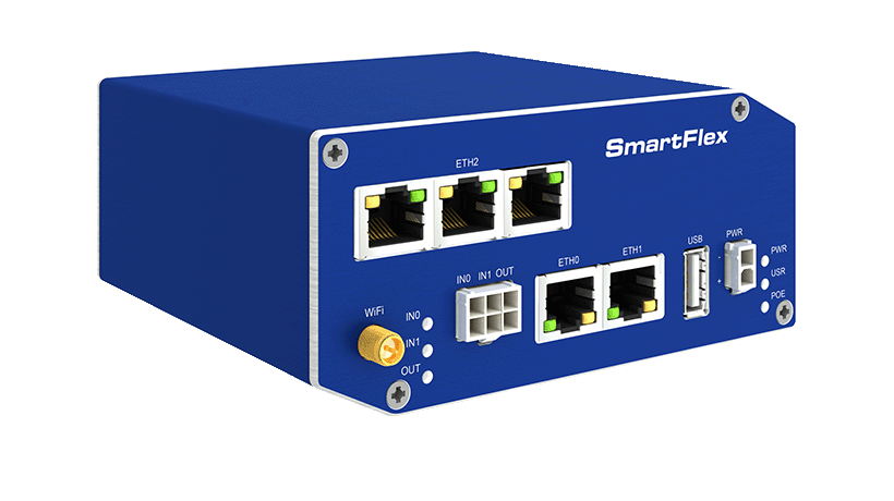 Advantech B+B SmartWorx Modular LTE Router with SmartWorx Hub – 5x ETH, USB, 2x I/O, SD Slot, Wi-Fi, PoE PD, SL, SmartWorx Hub – SR30019120-SWH