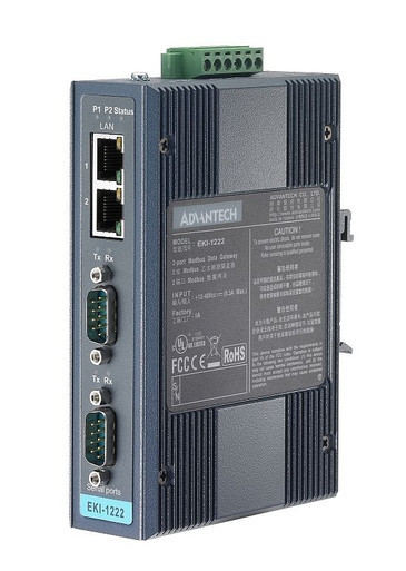 Advantech B+B SmartWorx Modbus Gateway, 2-Port, Wide Temperature – EKI-1222I-CE