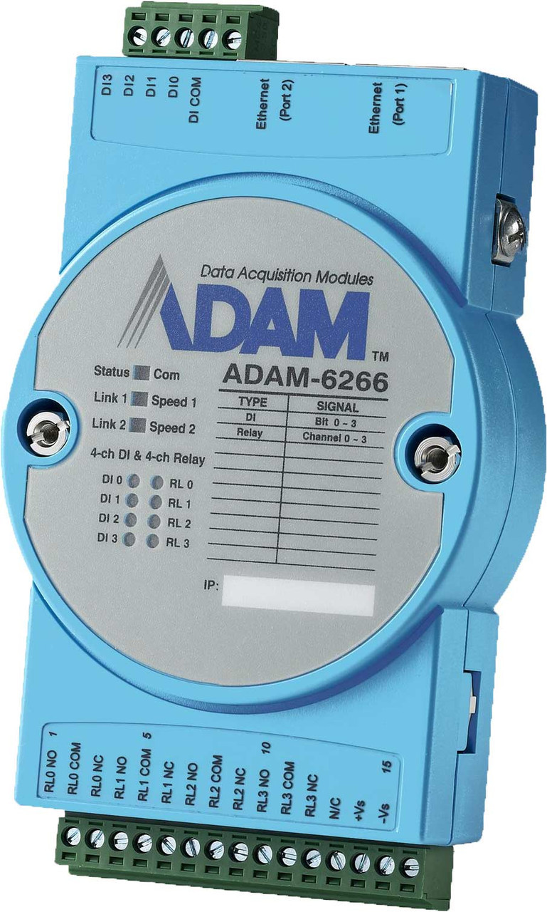 Advantech B+B SmartWorx 4-ch Relay Output Modbus TCP Module - ADAM-6266-B