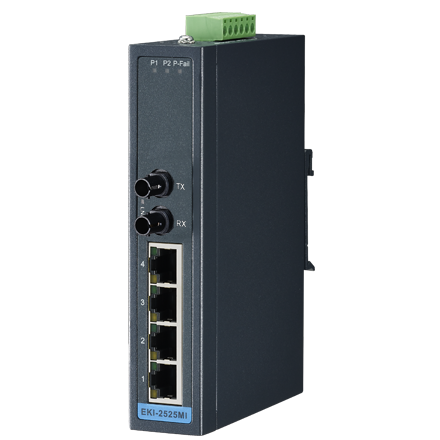 Advantech B+B SmartWorx 4 + 1FX ST MULTI-MODE UNMANAGED ETHERNE - EKI-2525MI-ST-BE