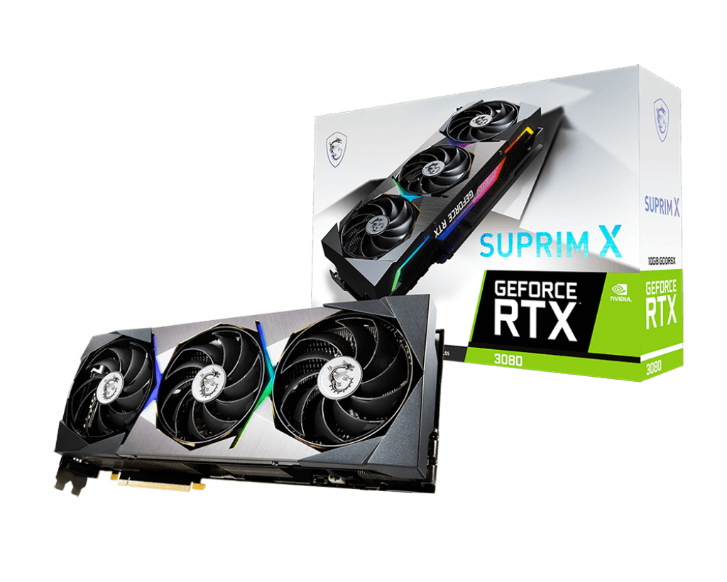 MSI Geforce Rtx 3080 Suprim X 10G Lhr - 10Gb Gddr6X - 320 Bit - Extreme Performance: 1920 Mhz - Boost: 1905 Mhz