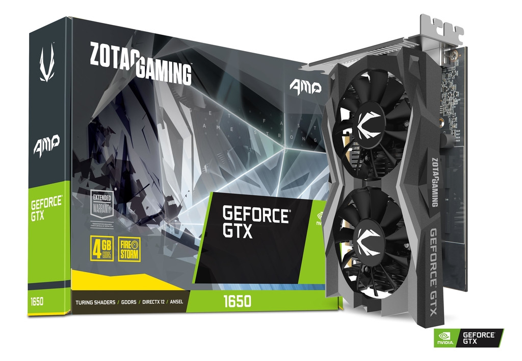 Zotac Gaming Geforce Gtx 1650 Amp 896 Cores Boost: 1725 Mhz 4Gb Gddr5 / 8 Gbps / 128-Bit - ZT-T16500D-10L