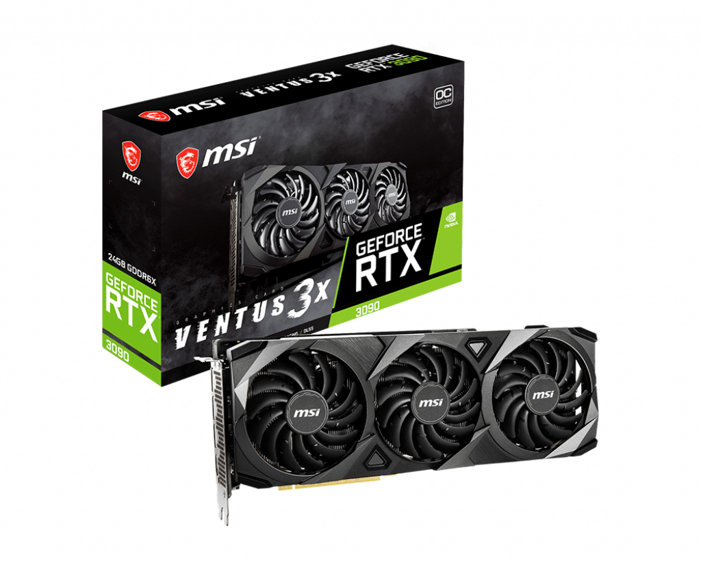 MSI Nvidia Geforce Rtx 3090 Ventus 3X 24Gb Oc Gddr6X Hdmi/3Displayport Pci-Express 4.0 Video Card - GeForce RTX 3090 VENTUS 3X 24G OC