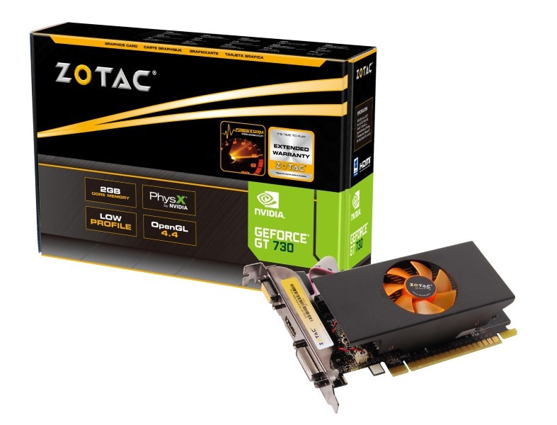 Zotac GeforceãÂ® Gt 730 2Gb Ddr5 384 Cores 902 Mhz 2Gb Ddr5 / 5010 Mhz / 64-Bit - ZT-71101-10L