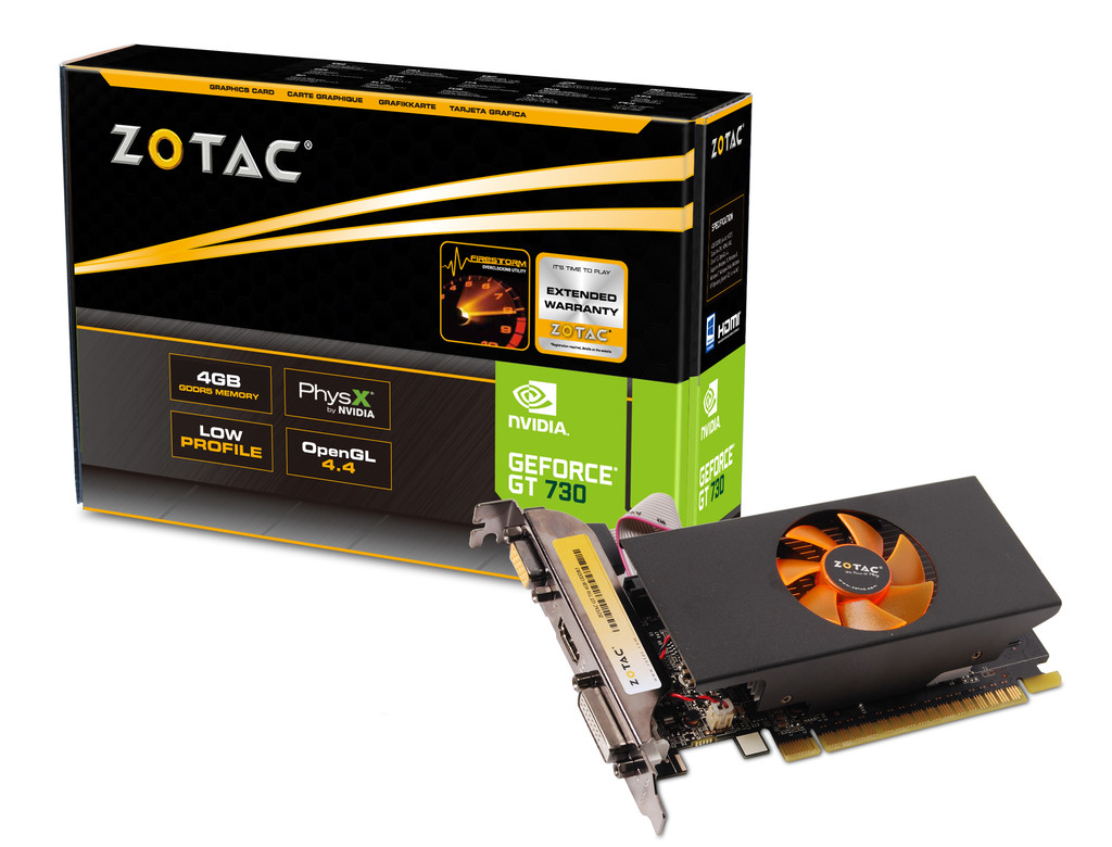 Zotac Geforce Gt 730 4Gb Ddr5 384 Cores 902 Mhz 4Gb Ddr5 / 5010 Mhz / 64-Bit - ZT-71118-10L