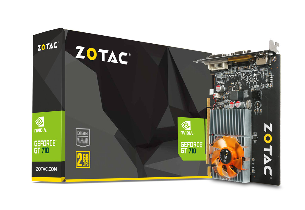 Zotac GeforceãÂ® Gt 710 2Gb Ddr3 192 Cores 954 Mhz 2Gb Ddr3 / 1600 Mhz / 64-Bit - ZT-71305-10L