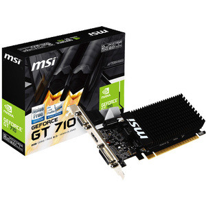 MSI Nvidia Geforce Gt 710 Graphic Card - 2 Gb Ddr3 Sdram - Low-Profile - 954 Mhz Core - 64 Bit Bus Width - Pci Express 2.0 X16 - Hdmi - Vga - Dvi Hdmi Dvi Vga Low Profile Fanless - GT 710 2GD3H LP