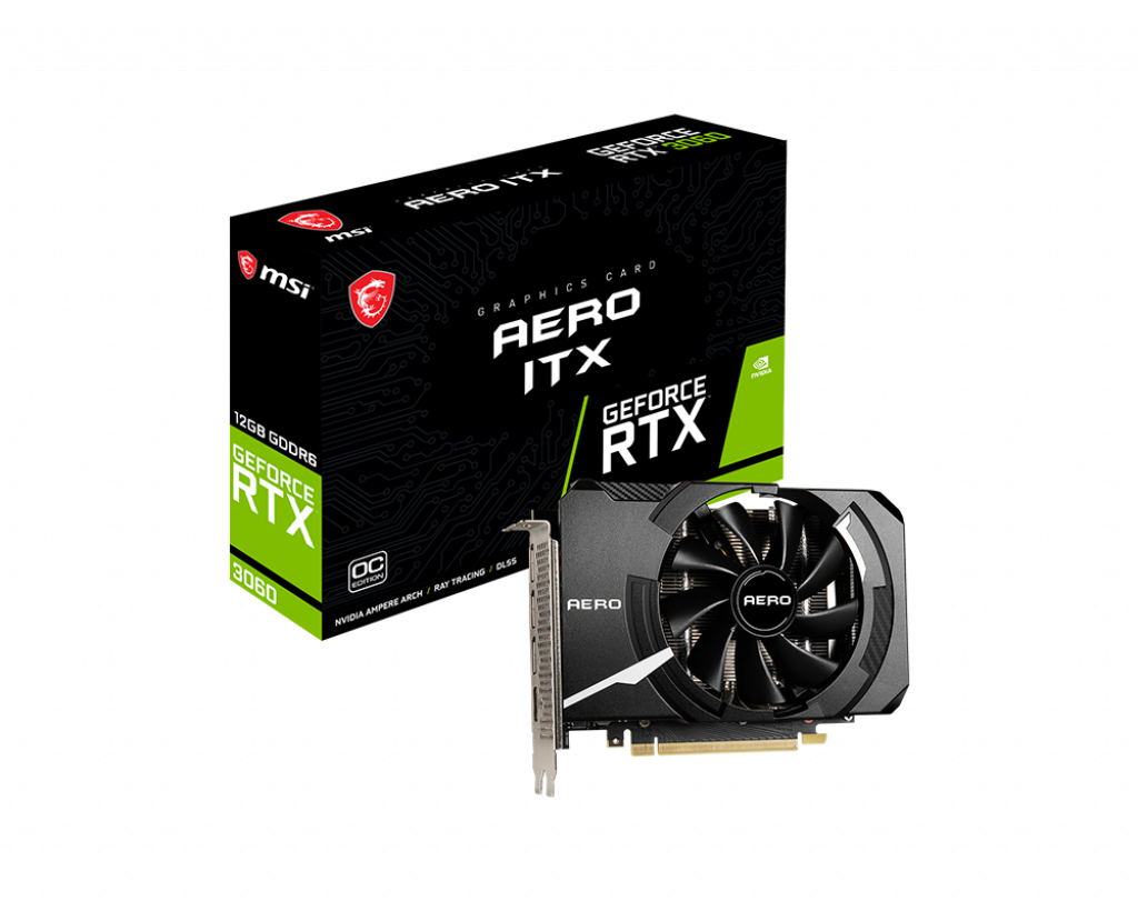 MSI Geforce Rtx 3060 Aero Itx 12G Oc - 1792 Mhz / 15 Gbps 12Gb Gddr6 - 192-Bit -Displayport X 3 Hdmi X 1 (Supports 4K@120Hz As Specified In Hdmi 2.1)
