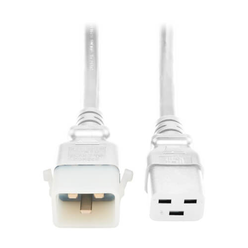Eaton Tripp Lite series PDU Power Cords, C19 to P-Lock C20 - Heavy-Duty, 20A, 250V, 12 AWG, 3 ft. (0.9 m), White, 6 Pack - P036-E03-AWH-6
