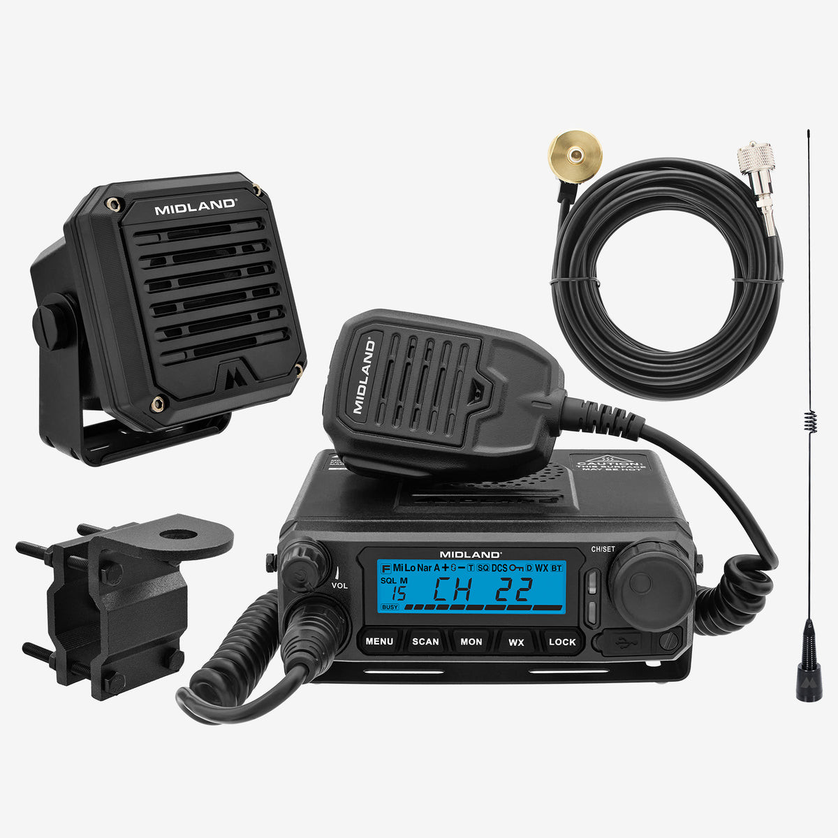 Midland MicroMobile GMRS 50-Watt Radio and Speaker Bundle - MXT500SPVP