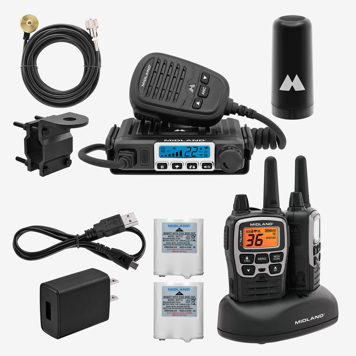 Midland MicroMobile X-Talker FRS and GMRS Two-Way Radio Bundle - MXT71AGVP