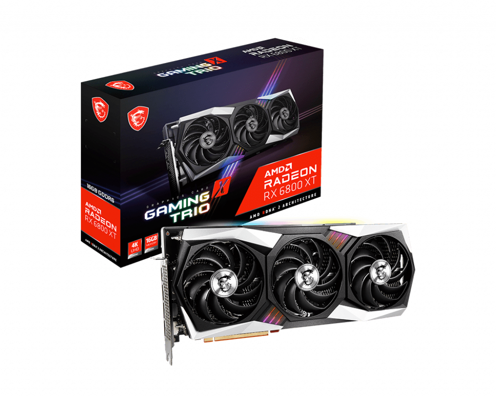 MSI Radeon Rx 6800 Xt Gaming X Trio 16Gb Graphic Card - Gddr6 Pci Express 4.0 Crossfirex Support Video Card Rx 6800 Xt Gaming X Trio 16G