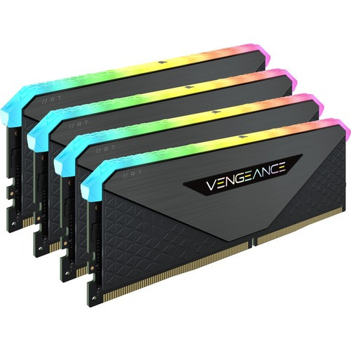 Corsair Vengeance RGB RT 128GB (4 x 32GB) DDR4 DRAM 3200MHz C16 Memory Kit - Black - For Motherboard, Desktop PC - 128 GB - DDR4-3200/PC4-25600 - 3200 MHz - CL16 - 1.35 V - 288-pin - DIMM - Lifetime Warranty PC4-25600 DIMM - CMN128GX4M4Z3200C16