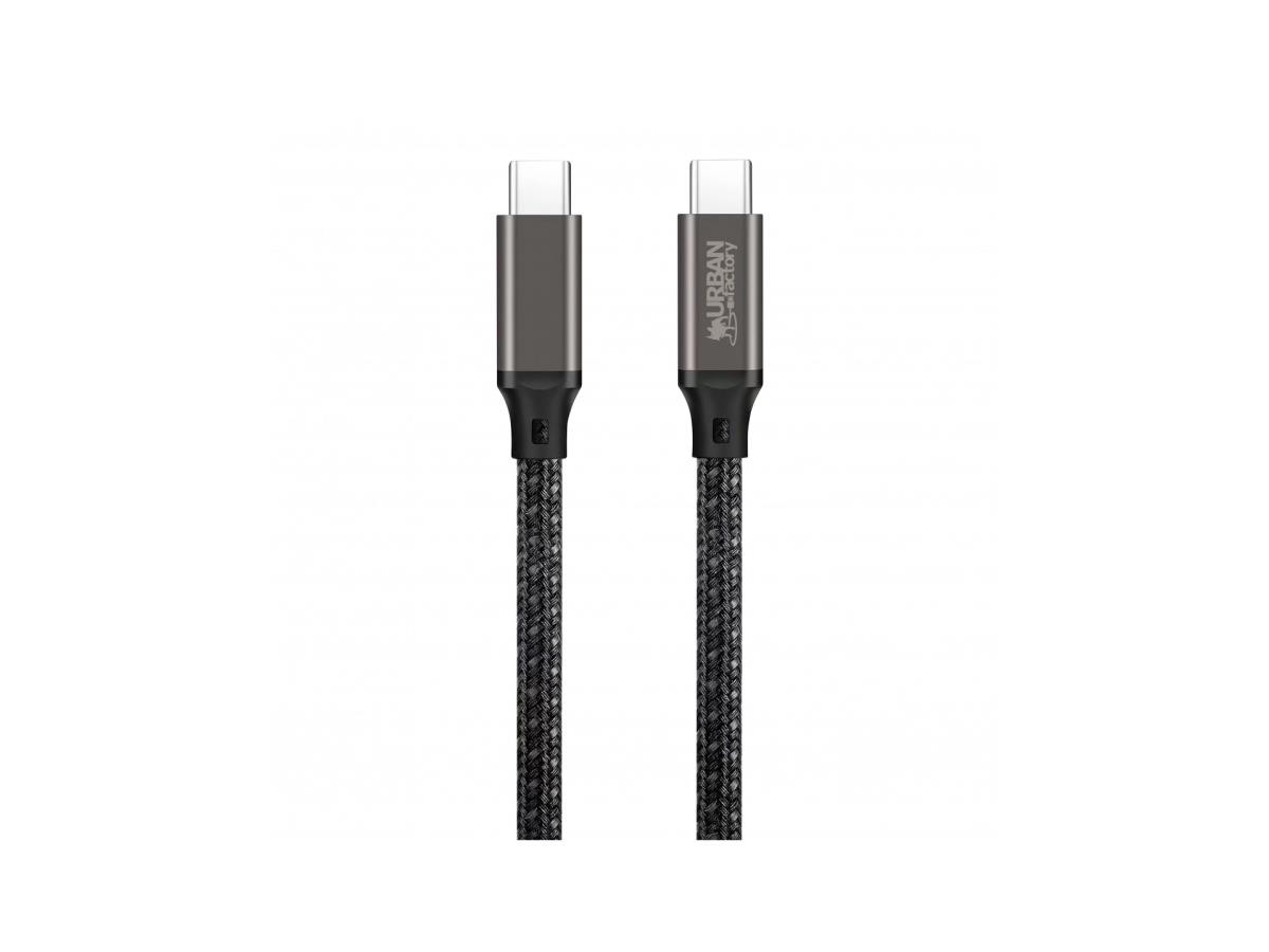 Urbanfactory Urban Factory BASEE - USB cable - 24 pin USB-C (M) to 24 pin USB-C (M) - 5 A - 6.6 ft - USB Power Delivery (100W) - space gray - CAB03UF