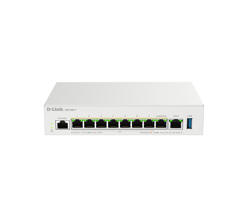 D-Link Business PoE Router DBR-600-P - Secure VPN Capability - High-speed 2.5G WAN Port - Multi-WAN Connectivity