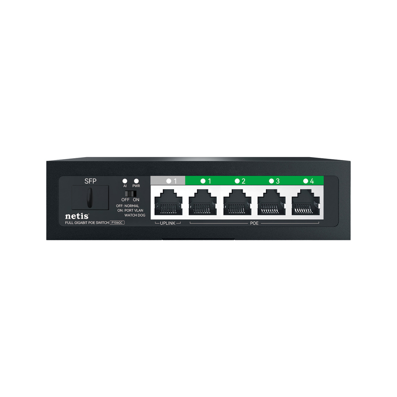 Netis 10/100/1000M Series 4GE POE+1GE +1GE SFP Uplink POE Switch - P106GC