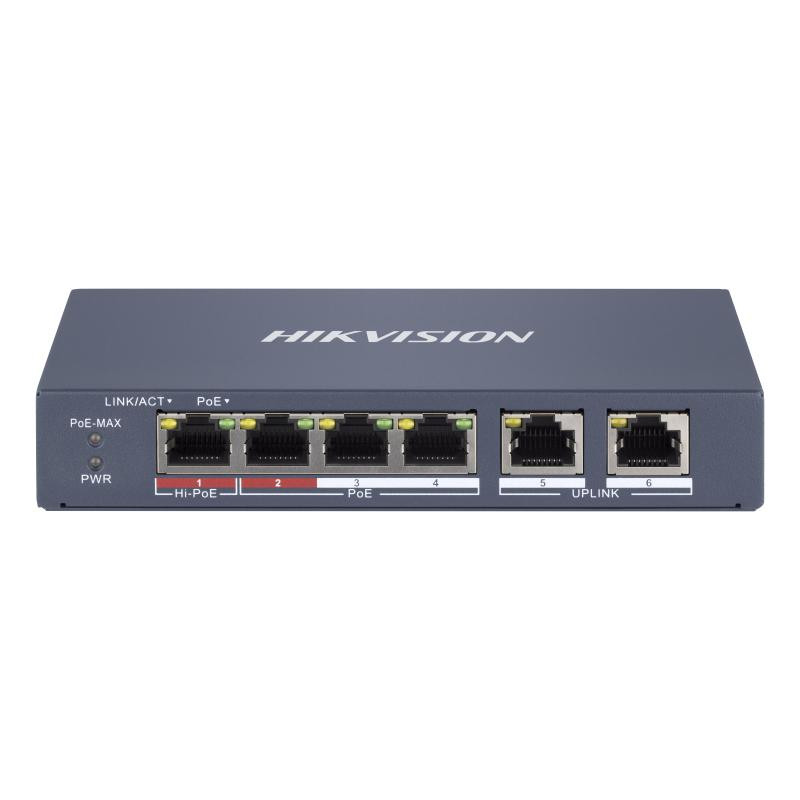 Hikvision 4 Port Fast Ethernet Smart POE Switch - DS-3E1106HP-EI