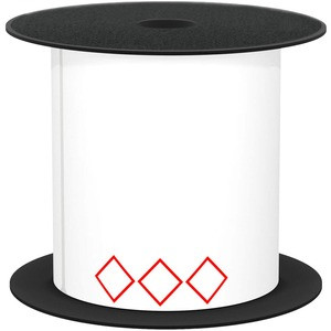 Brother 4in x 6in 3-Diamonds Standard Vinyl Die-Cut Secondary GHS Label - 4" Width x 6" Length - Diamond - White - Vinyl - 200 / Roll - BMSLT46GHS3V2