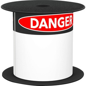 Brother 3in x 5in Black Danger 0.75in Header Die-Cut ANSI / OSHA Label - "DANGER" - 3" Width x 5" Length - Rectangle - Black, White - 200 / Roll - BMSLT35DANGA