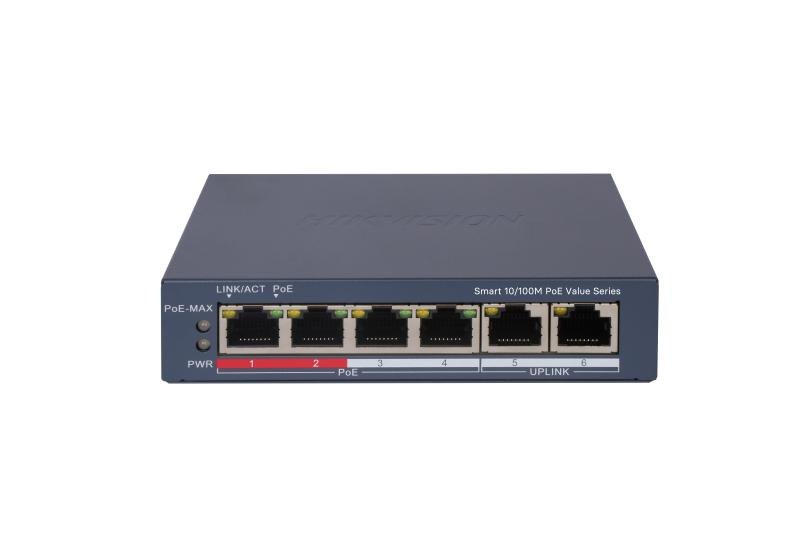 Hikvision 4 Port Fast Ethernet Smart POE Switch - DS-3E1106P-EI/M
