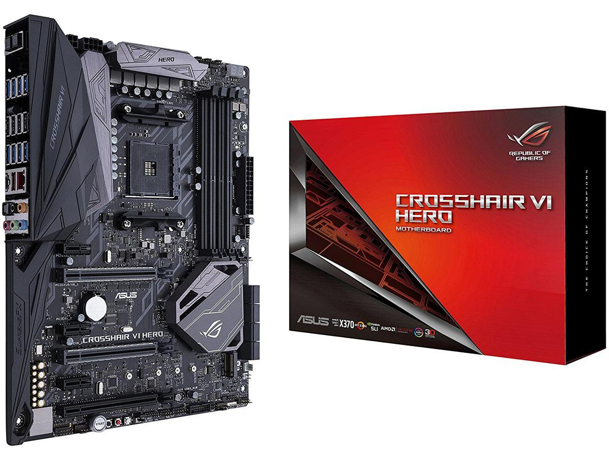 Asus ROG AM4 AMD X370 SATA 6Gb/s USB 3.1 ATX AMD Motherboard - CROSSHAIR VI HERO