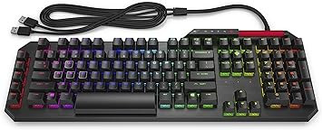 HP Omen Sequencer Wired USB Mechanical Optical Gaming Keyboard – 10X Faster – Blue Switch - Volume Roller Bar – 16.8M RGB Colors – Anti Ghosting - 2VN99AA#ABL