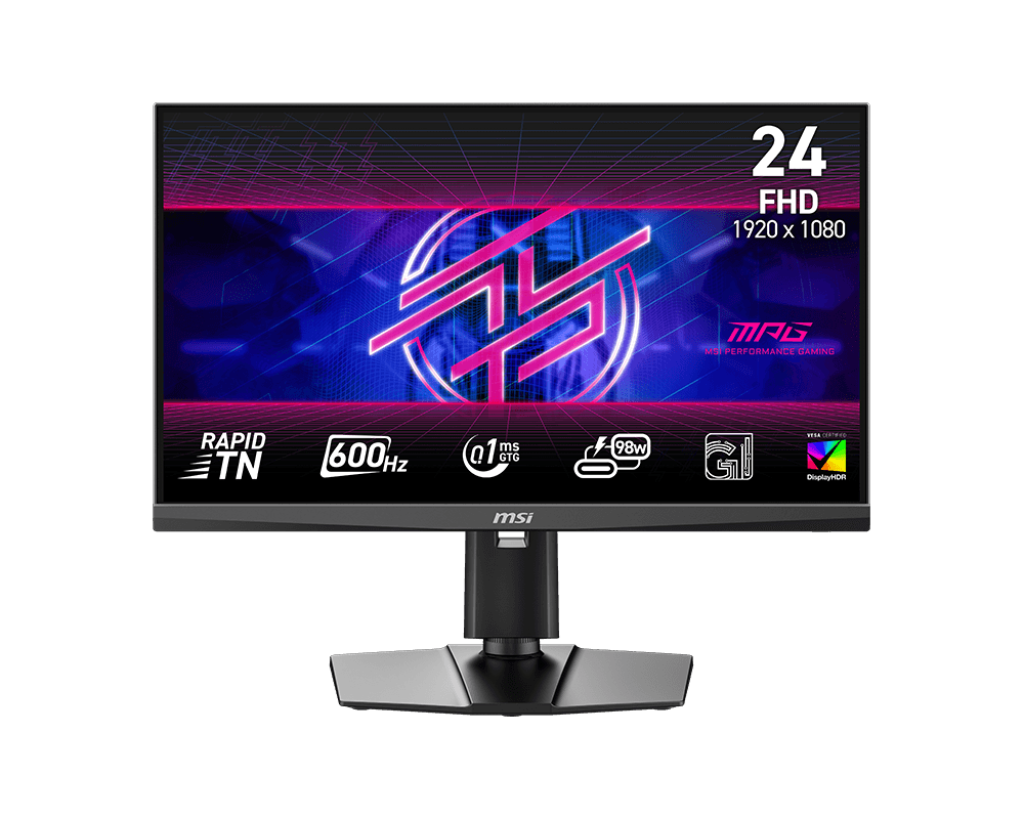 MSI MPG 242R X60N Monitor - 24 FHD 1920 x 1080 - 600Hz - 0.1ms - Rapid TN - Type-C Display (DP alt.) - Gaming Intelligence APP - Display HDR 400