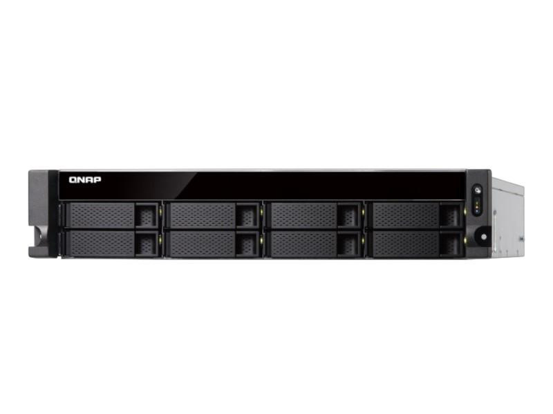 Qnap 2U 8-Bay Rackmount NAS/iSCSI IP-SAN with Redundant Power Supply, AMD Ryzen 3 1200 4-core 3.1 GHz processor, 4GB DDR4 RAM (max 64GB), 8x 2.5/3.5 SATA HDD/SSD, 2xGbE LAN, 2 x 10GbE SFP+ - TS-877XU-RP-1200-4G-US