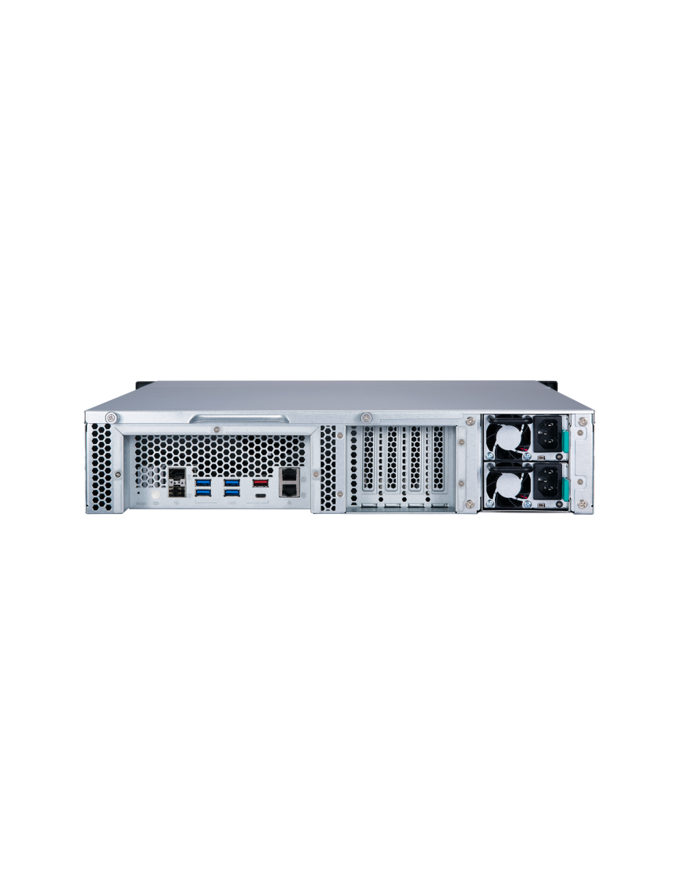 Qnap 2U 8-Bay Rackmount NAS/iSCSI IP-SAN, AMD Ryzen 3 1200 4-core 3.1 GHz processor, 4GB DDR4 RAM (max 64GB), 8x 2.5/3.5 SATA HDD/SSD, 2xGbE LAN, 2 x 10GbE SFP+ - TS-877XU-1200-4G-US