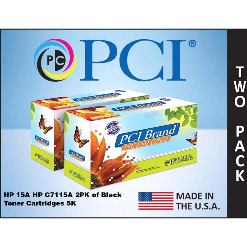 PCI Remanufactured Laser Toner Cartridge - Alternative for HP C7115A-D - Black - 2 / Pack - 5000 Page - C7115A-DRPC