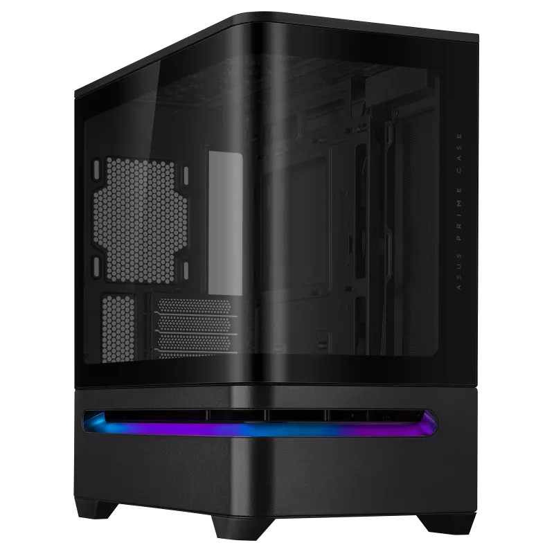 Asus Prime AP202 MicroATX Computer Case - Curved Glass Panel - GPU up to 420mm - Black