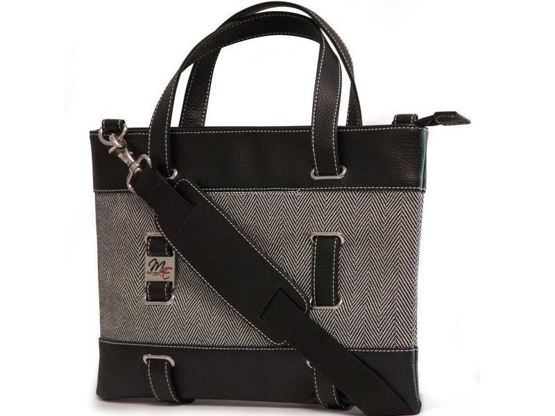 Mobile Edge Herringbone Ultrabook Tote - 14.1in/15in Mac,Blk/White Herringbone - MEWHUT
