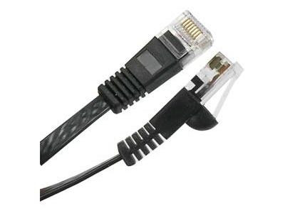 Micropac Cm Type Pvc Jacket, 32Awg Flat 4Pair Stranded Bare Copper Wire, 50 Micron Gold Plated Rj45 Plug Rohs Complaint - C6MBF-0.5-BK