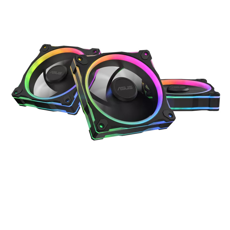 Asus Prime MR120 ARGB Fan - Triple Pack - Extra-thick 28mm Fan - Up to 21 dB(A) - Black