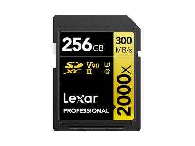 Lexar Professional Sdxc Memory Card, 2000X, 256Gb Class 10, V90, Uhs-Ii, U3 W/O Reader, R300/W260Mbsclass 10, V90, Uhs-Ii, U3 W/O Reader, R300/W260Mbs - LSD2000256G-BNNNU