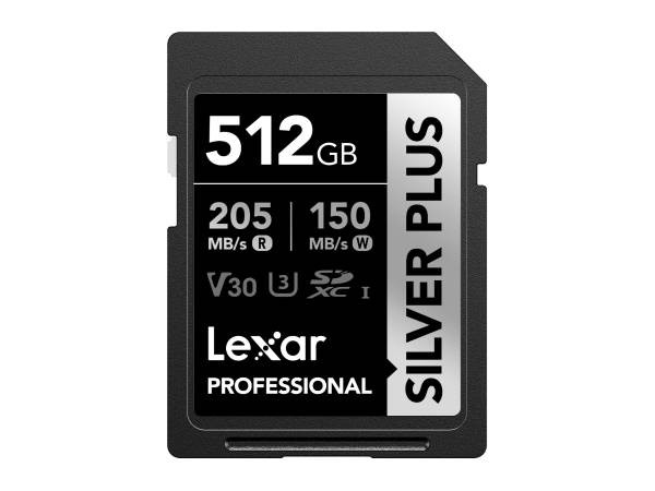 Lexar Professional Silver Plus - Sd Memory Card - 512Gb - Sdxc - Uhs-I - Up To 205Mb/S Read, Up To 150Mb/S Write - LSDSIPL512G-BNNNU Lexar Professional Silver Plus - Sd Memory Card - 512Gb - Sdxc - Uhs-I - Up To 205Mb/S Read, Up To 150Mb/S Write - LSDSIPL512G-BNNNU