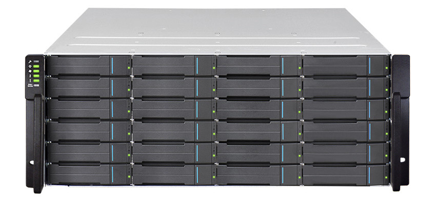 Infortrend DS 3024R, 4U/24-Bay, Redundant Controllers, 24 x 10TB SAS12 HDD 7200 RPM, 8 x 1GbE ports, 32GB Total RAM, 4 x Host Board Slots, 2 x PSU, 5 Years NBD-AR Warranty/Support (240 TB raw) - DS3024RUC000F-10T