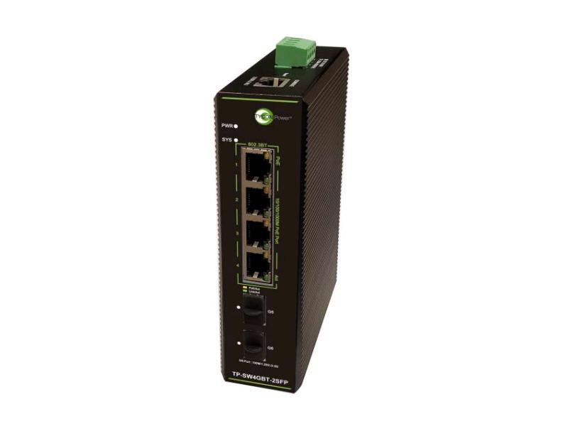 Tycon Poe Switch Gige 4X802.3Bt 2Xsfp Mgmt Din - TP-SW4GBT-2SFP