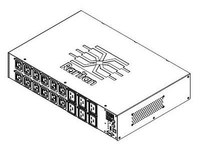 Raritan 1PH, 208V AC, 30A (24A rated); 18 outlets: 12x C13, 6x C19; plug: NEMA L6-30P (Rear feed), 5.0kVA; Unit Metered/Switched, 2U horizontal PDU, SecureLock ready, LED display, Ethernet - PX2-2781R