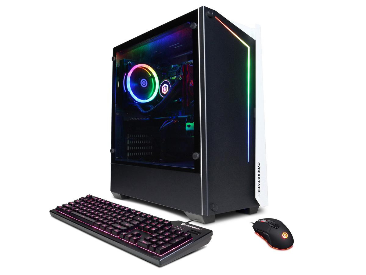 CyberPowerPC Gamer Supreme Liquid Cool SLC10300V4 w/ Intel Core i7-10700K 3.8GHz CPU, 16GB DDR4, NVIDIA GeForce RTX 3070 8GB, 500GB PCI-E NVMe SSD, 1TB HDD, 802.11AC WiFi, 7 Color RGB Gaming Keyboard/Mouse, Custom RGB Case Lighting