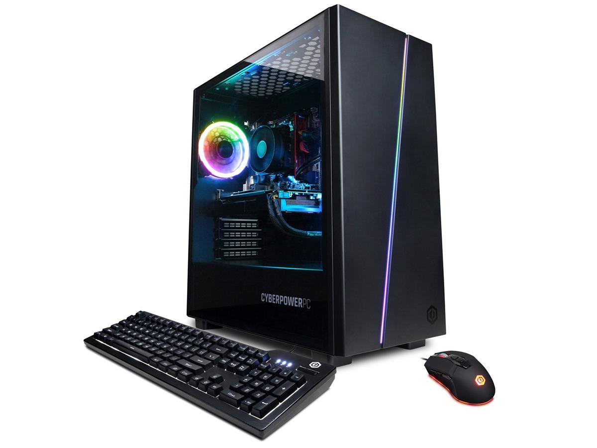 CyberPowerPC Gamer Master GMA600V4 w/ AMD Ryzen 3 3100 3.6GHz CPU, 8GB DDR4, NVIDIA GT 1030 2GB, 500GB PCI-E NVMe SSD, 802.11AC WiFi, USB Gaming Keyboard, 7 Color RGB Gaming Mouse, Custom RGB Case Lighting & Win 10 Home 64-Bit