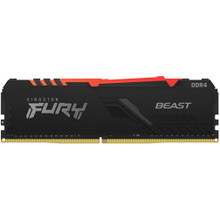 Kingston FURY Beast 16GB DDR4 SDRAM Memory Module - 16 GB - DDR4-3600/PC4-28800 DDR4 SDRAM - 3600 MHz Single-rank Memory - CL18 - 1.35 V - Non-ECC - Unbuffered - 288-pin - DIMM - Lifetime Warranty - KF436C18BBA/16